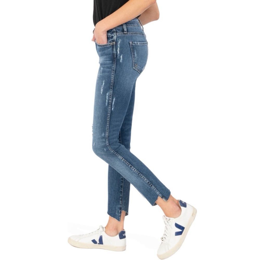 KUT from the Kloth Reese Fab Ab Distressed High Waist Straight Leg Jeans NWT!